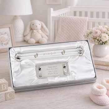 New Baby Girl Gifts Birth Certificate Holder Silver Plated, 3 of 7