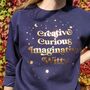 Blue And Bronze Magical Traits Sweatshirt, thumbnail 1 of 2