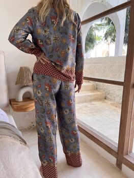 Lavender Satin Long Pyjama Set, 7 of 8