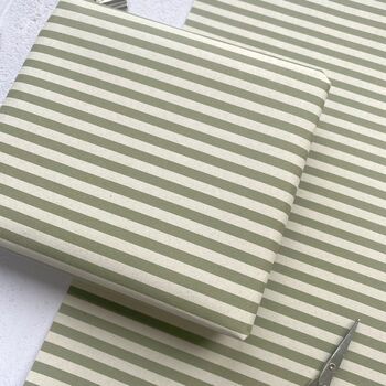 Olive Green Stripe Paper Fibre 42cm X 29.7cm Size Wrapping Paper Sheet, 5 of 5