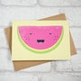 Cute Watermelon Greeting Card, thumbnail 1 of 3