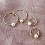 9ct Gold Pearl Hoop Earrings, thumbnail 4 of 7