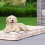 Pastel Plaid Padded Cotton Dog Bed, thumbnail 3 of 9