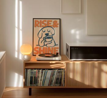 Rise And Shine Retro Print Kitchen Poster Bedroom Art Hand Drawn, 2 of 11