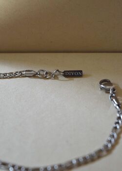 Silver 3mm Figaro Chain Bracelet Adjustable Gift, 2 of 5