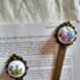 Hand Embroidered Flower On Metal Bookmark, thumbnail 5 of 12