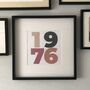 Personalised Birthday Print In Soft Browns In Frame, thumbnail 1 of 2