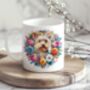 Personalised Yorkshire Terrier Summer Floral Dog Wreath Gift Keepsake Mug, thumbnail 1 of 2