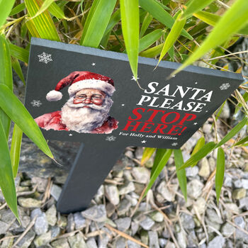 Personalised Traditional Santa Please Stop Here Sign, 3 of 4
