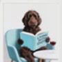 Your Own Dog Reading Book Wall Art Print, Customise Colours And Book Title, thumbnail 4 of 4