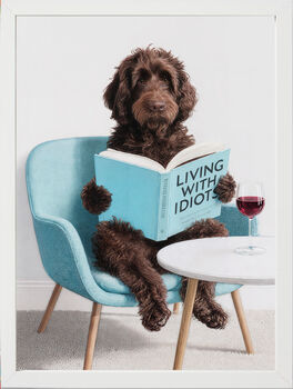 Your Own Dog Reading Book Wall Art Print, Customise Colours And Book Title, 4 of 4