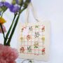 Gridded Floral Tote Bag, thumbnail 6 of 6