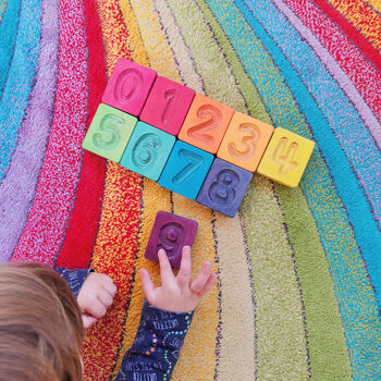 Handcrafted Wooden Number Cuboids In Rainbow, 3 of 11