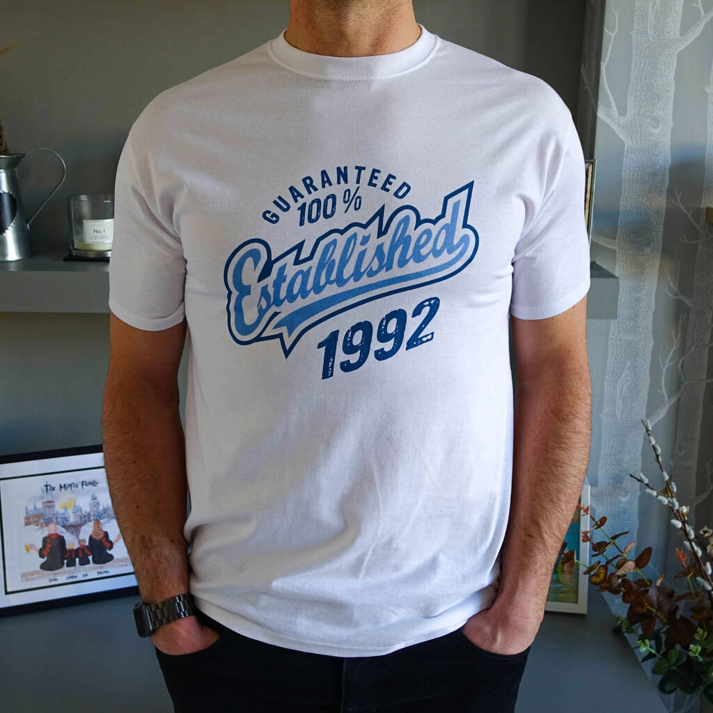 'Established 1992' 30th Birthday Gift T Shirt, 1 of 11
