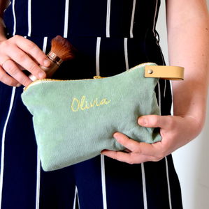 Wash Bag And Make Up Bags For Women Notonthehighstreet Personalised Corduroy Make Up Bag Gifts For Her