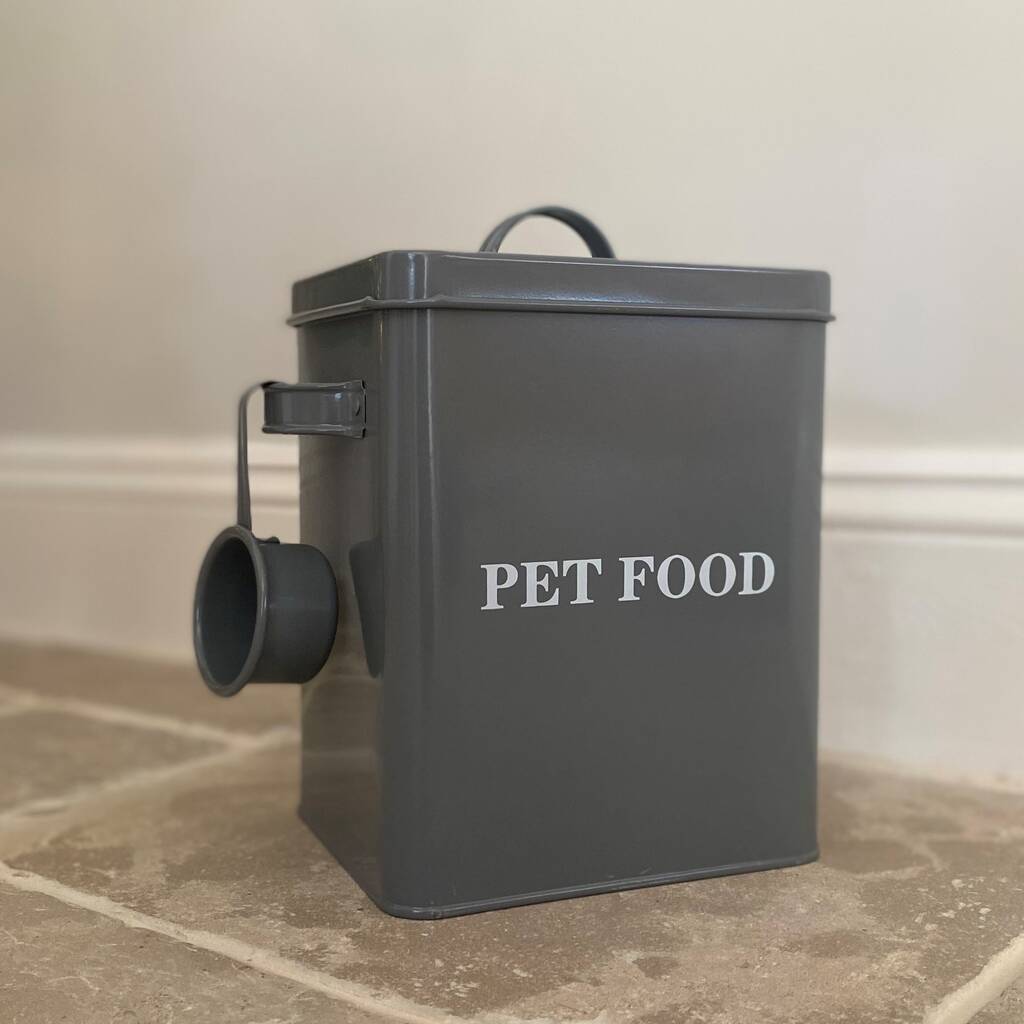 Pet Food Storage Tin In French Grey By Garden Selections