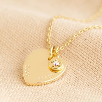 Personalised 21st Birthday Heart Birthstone Necklace By Lisa Angel