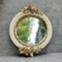 16cm Cream And Gold Decorative Wall Mirror – Floral Motif, thumbnail 4 of 12
