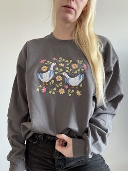 Spring Geese Embroidered Sweatshirt, 4 of 7