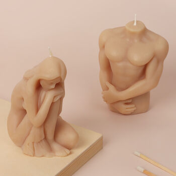 G Decor Male Torso And Crouching Female Candles, 3 of 7
