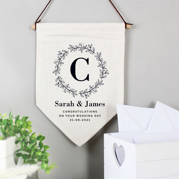 Personalised Floral Wedding Hanging Banner, 2 of 3