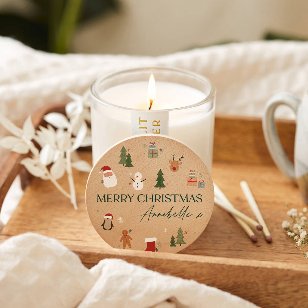 Gift For Her Motif Christmas Scented Candle With Lid By Kindred
