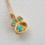 Turquoise Gold Vermeil Plated Birthstone Necklace, thumbnail 4 of 8