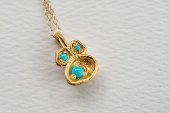 Turquoise Gold Vermeil Plated Birthstone Necklace, 4 of 8