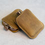 Tan Brown Leather Cased Hip Flask 6oz In Silver /Copper, thumbnail 7 of 10