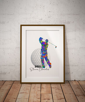 Personalised Men's Golf Gift Art Print, 3 of 5