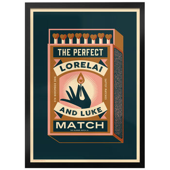 Personalised Couples Matchbox Print, 4 of 8