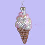 G Decor Glass Sundae Swirl Cone Hand Painted Ice Cream Tree Decoration Vanilla Strawberry And Candy Sprinkles Ornaments, thumbnail 3 of 4