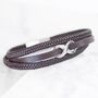 Men's Brown Leather Stainless Steel Infinity Bracelet, thumbnail 2 of 7