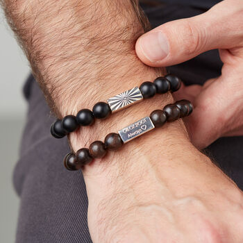 Men's Personalised Touch On Wood Silver Bracelet, 2 of 6