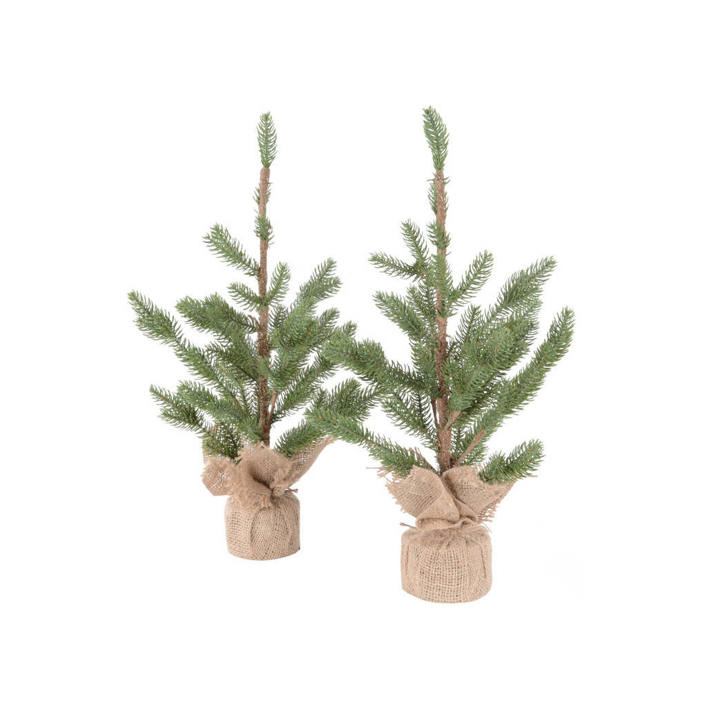 Faux Christmas Trees For Tables / Desks Hessian Base By The Wedding of