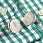 Hallmarked Silver Lucky Irish Sixpence Cufflinks, thumbnail 1 of 5