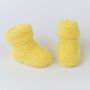 Hand Knitted Baby Booties Yellow, thumbnail 2 of 4