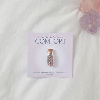A Little Bottle Of Comfort Rhodonite Crystal Wish Jar, 2 of 2