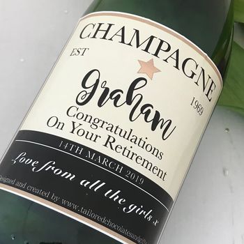 Personalised Retirement Champagne Gift Label, 2 of 2
