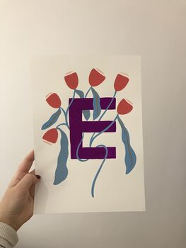 Personalised Floral Initial Painting, 7 of 12