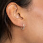 Sterling Silver Textured Hoop Earrings, thumbnail 3 of 11