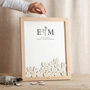 Floral Line Drawing Drop Top Frame Wedding Guest Book, thumbnail 1 of 5