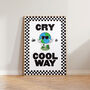 Retro Checkered Funny Cry In A Cool Way Print, thumbnail 3 of 7