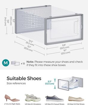 Pack Of Shoe Boxes Stackable Shoe Storage Organisers, 2 of 9