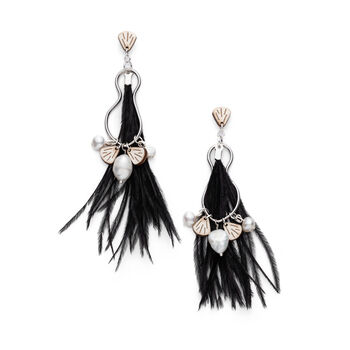 'Melissa' Feather And Pearl Earrings, 4 of 12