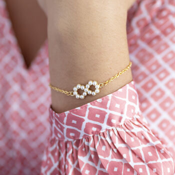 Personalised Infinity Bracelet With Pearl Detail, 9 of 11