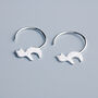 Sterling Silver Cat Hoop Earrings, thumbnail 3 of 5