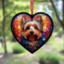 Yorkshire Terrier Stained Glass Effect Heart Suncatcher, thumbnail 5 of 5