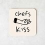 Chefs Kiss | Black And Cream | Coaster, thumbnail 2 of 3