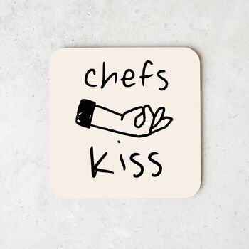 Chefs Kiss | Black And Cream | Coaster, 2 of 3